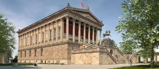 Colunata neoclássica da Alte Nationalgalerie.